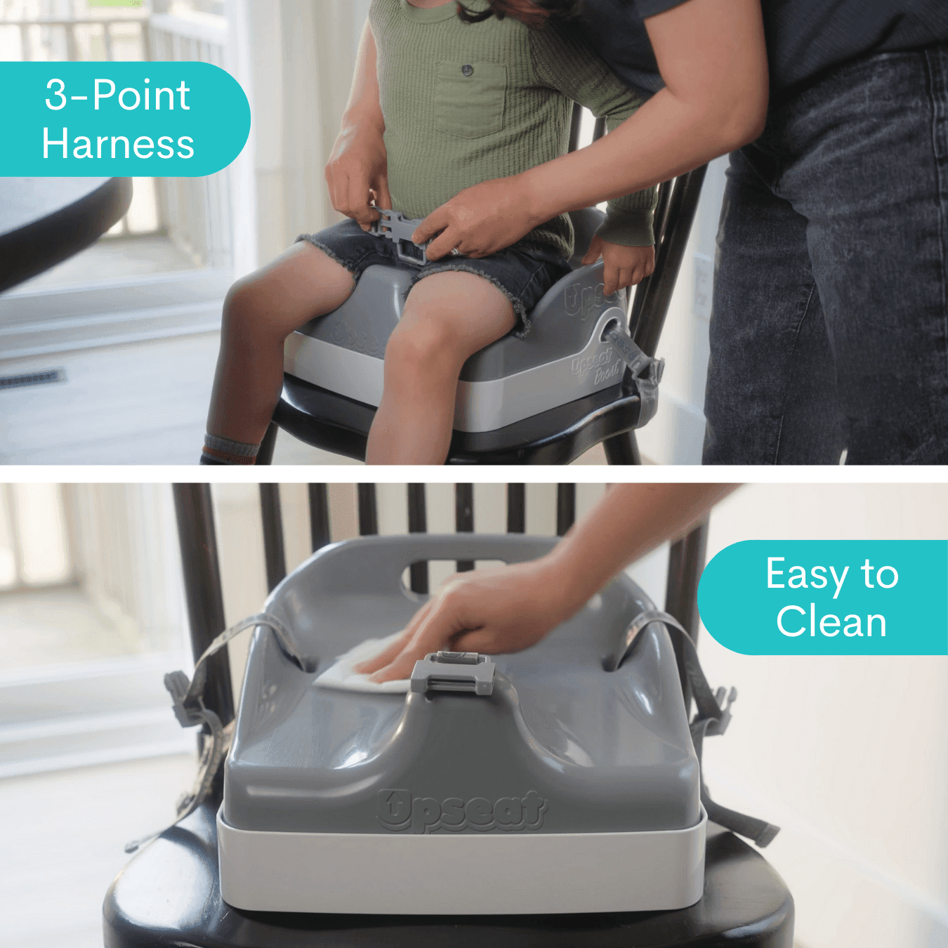 Ingenuity smart clean toddler booster seat for dining table with 3-point  harness